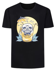 Bigdude Skull Cocktail Crew Neck T-Shirt Tall Black